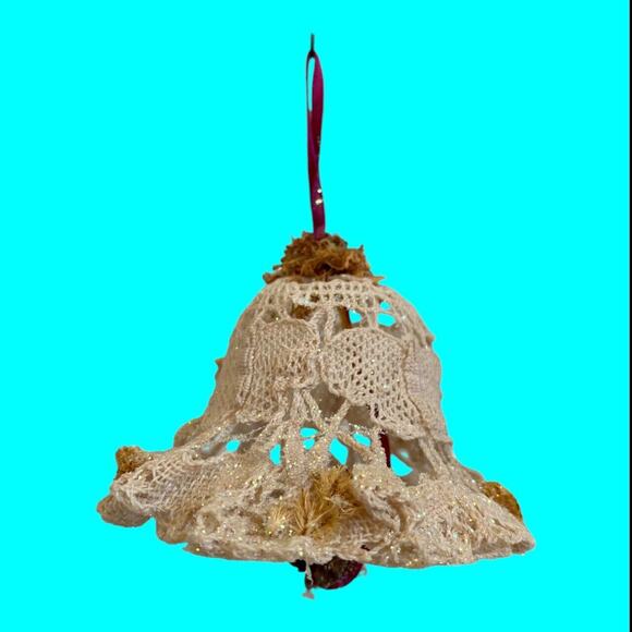 Vintage Handmade Starched Crochet Bell 2.5” Ornament From Kristi’s Gifts Texas - Picture 4 of 14
